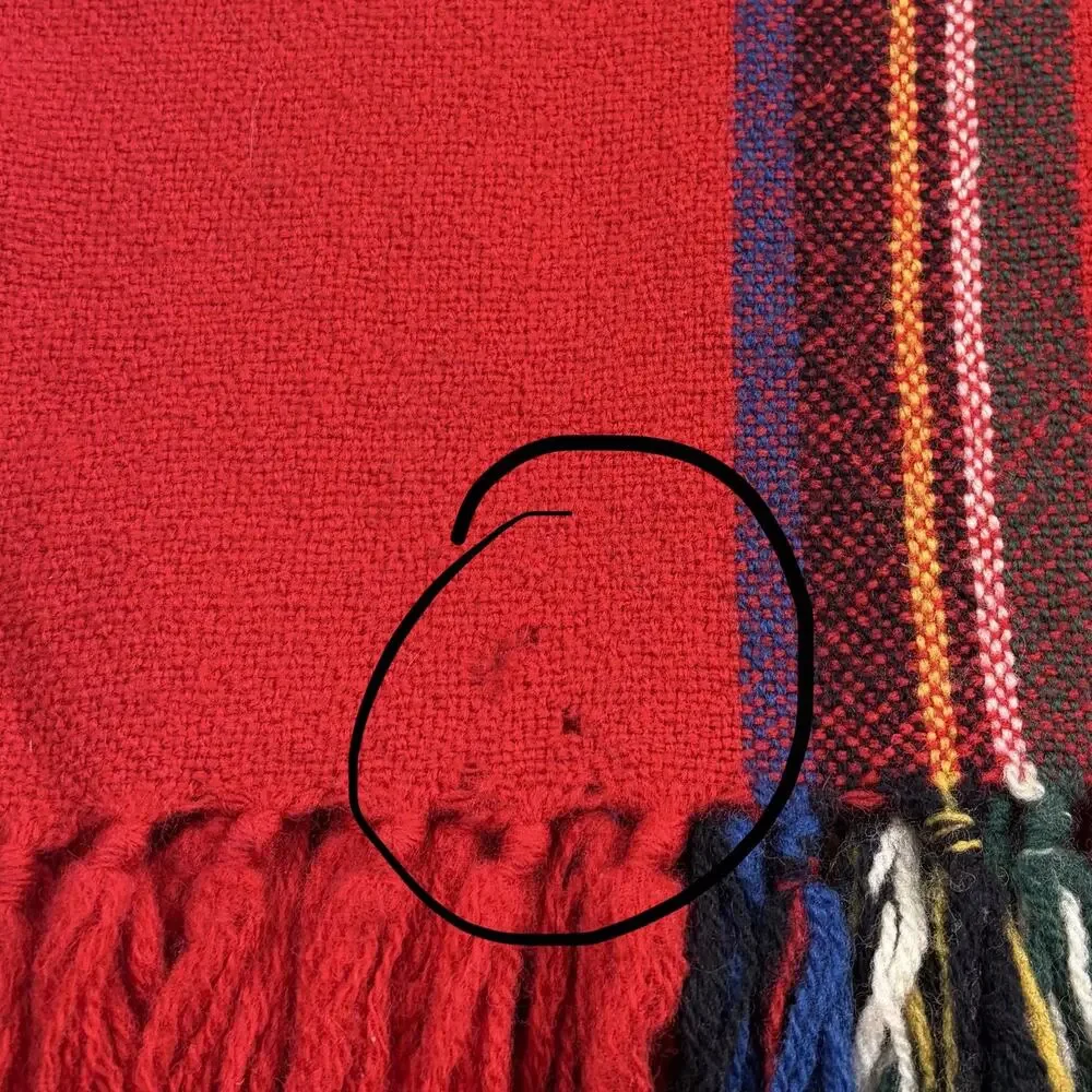 Churchill Weavers Wool Red Plaid Throw Blanket 48x60” Kentucky Governor Label